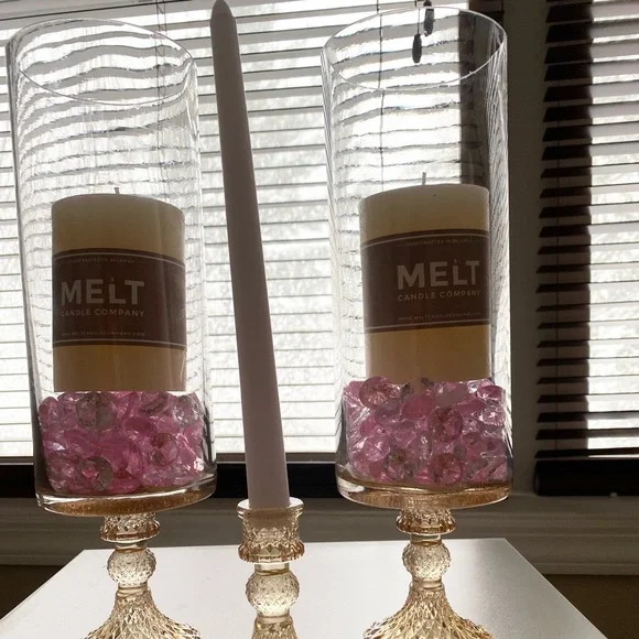 Candle Set- New Handmade Home Decor comes with New Candles + Holders - Picture 9 of 9